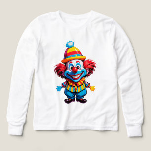 Personaje de payaso colorido con traje brillante