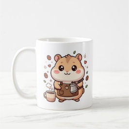 Personaje de taza de café de hámster Kawaii