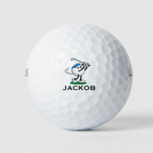Personaje Divertido de Pelota de Golf con Nombre P