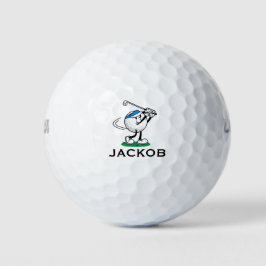Personaje Divertido de Pelota de Golf con Nombre P