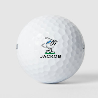 Personaje Divertido de Pelota de Golf con Nombre P