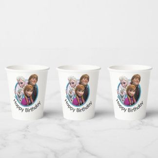 Personajes de Frozen en vaso de papel (tema de cum