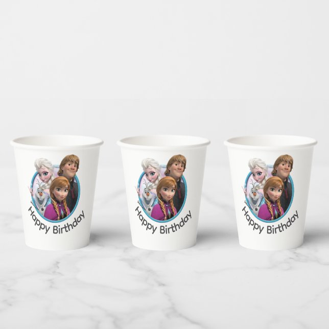 Personajes de Frozen en vaso de papel (tema de cum (Multi)