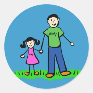 Personajes de la familia Padre e Hija Pegatinas de