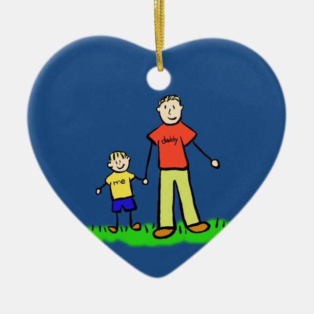 Personajes de la familia padre e hijo Ornamentos P (Frente)