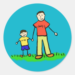 Personajes de la familia padre e hijo Pegatinas Pe