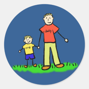 Personajes de la familia padre e hijo Pegatinas Pe