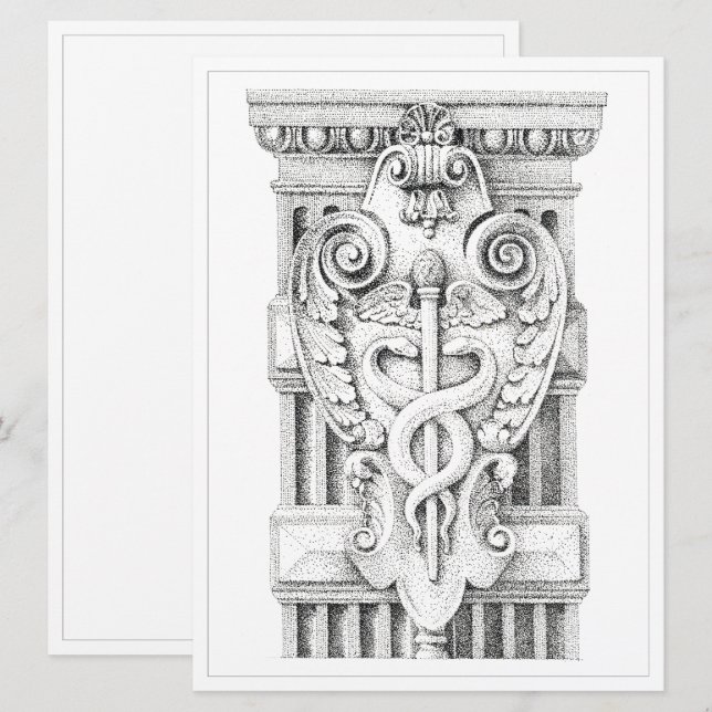 PERSONAL CADUCEO 6.5x8.75 Tarjeta Plana (Anverso / Reverso)