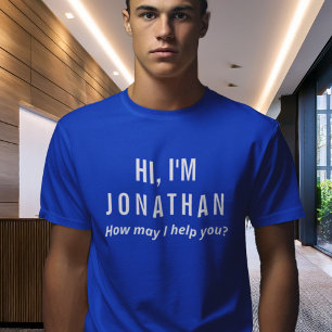 Personal personal uniforme camiseta azul con nombr