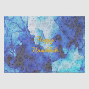 Personalice el papel de tejidos de HANUKKAH FELIZ 