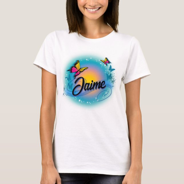 Personalice esta camiseta con mariposa de aerógraf (Anverso)