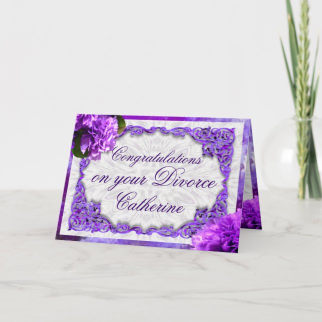 Personalice esta tarjeta de divorcio de claveles v (Anverso)
