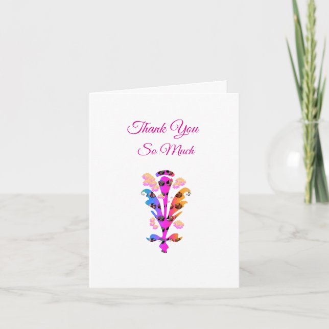 Personalice Floral Flourish Boda Gracias Tarjeta (Anverso)