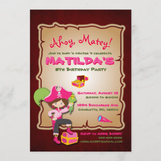 Personalice la invitación al cumpleaños pirata