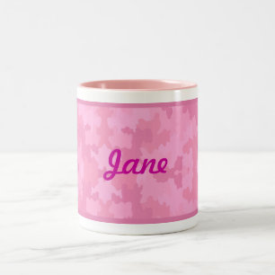 Personalice la taza rosada del camuflaje