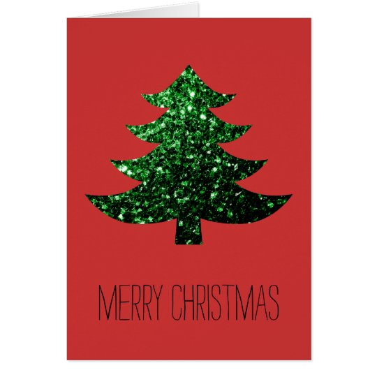 Personalice las chispas del verde del árbol de tarjeta de felicitación