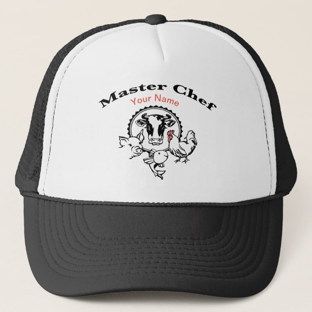 Personalice su nombre gorra maestro chef (Anverso)