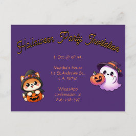 Personalise this Halloween Party postal card