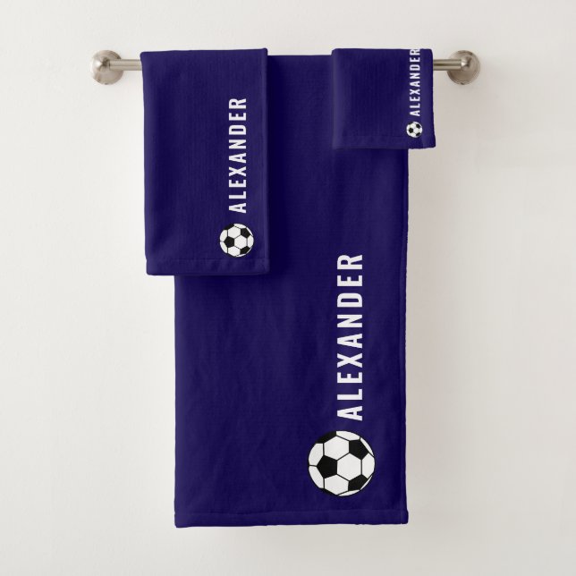 Personalised 3-Piece Sports Towel & Flannel Set |  (In situ)