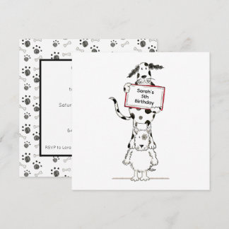 Personalised Cute Dog Acrobats Birthday Invitation