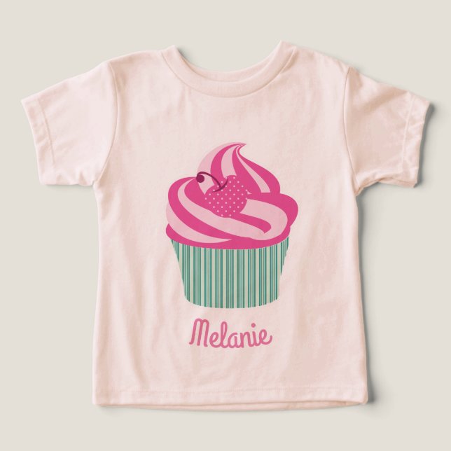 Personalised Cute Pink Cupcake  (Diseño delantero )