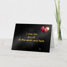 Personalised Foil Love you to the Moon folded card