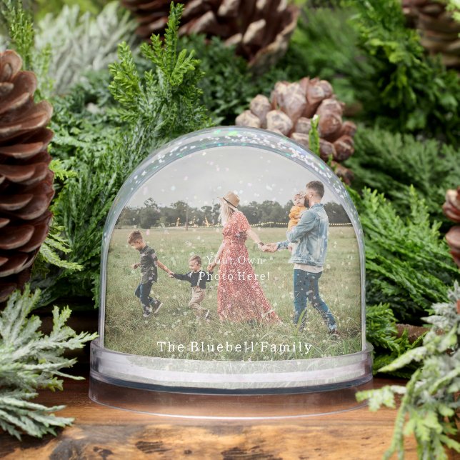 Personalised Photo And Text Snow Globe. (Invierno)