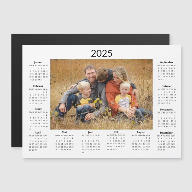Personalisierter Kalender 2025 Magnet (Anverso/Reverso)
