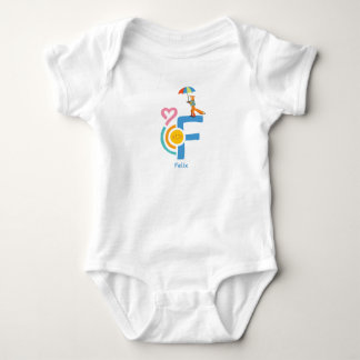 personalisierter Name F Baby Body Strampler 