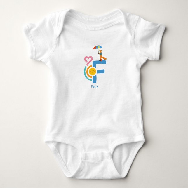 personalisierter Name F Baby Body Strampler  (Anverso)