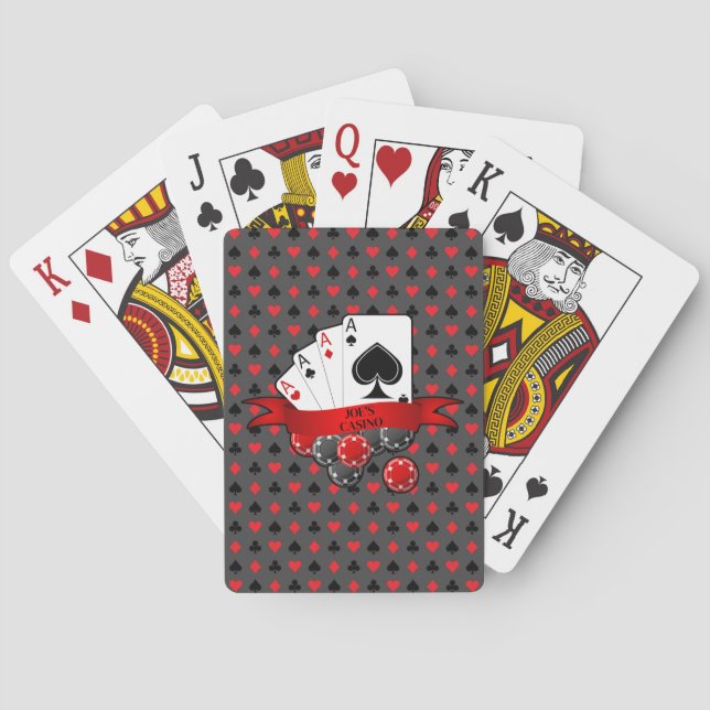 Personaliza 4 Ases Trajes de Cartas Rojinegras sob (Reverso)