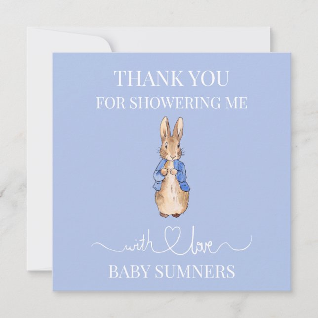 Personaliza a Peter el conejo Baby Shower Gracias (Anverso)