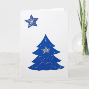 Personaliza, árbol de Navidad de plata azul