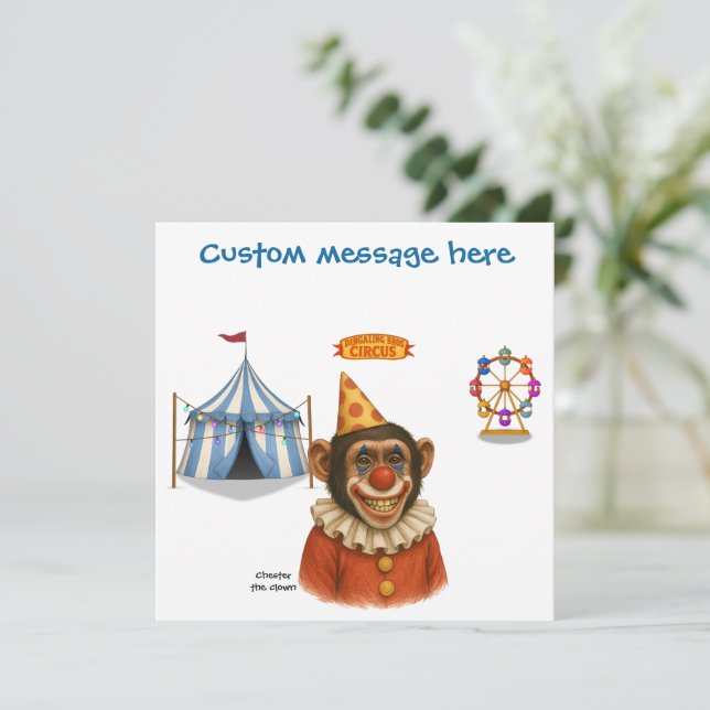 Personaliza: Chester el payaso chimpancé (Anverso de pie)