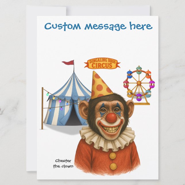 Personaliza: Chester el payaso chimpancé (Anverso)