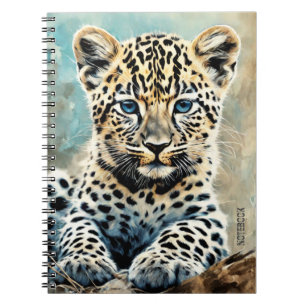 PERSONALIZA Cuaderno de cachorro de leopardo lindo