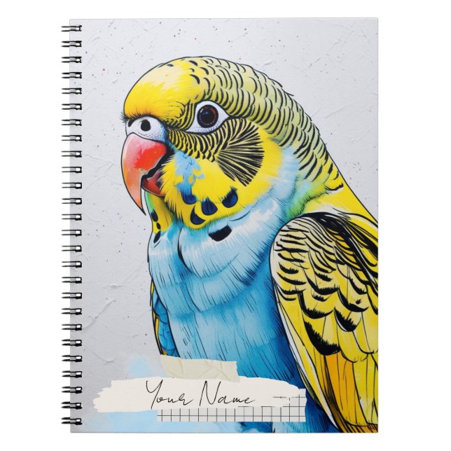 PERSONALIZA Cuaderno de Collage de Pájaro Periquit (Frente)
