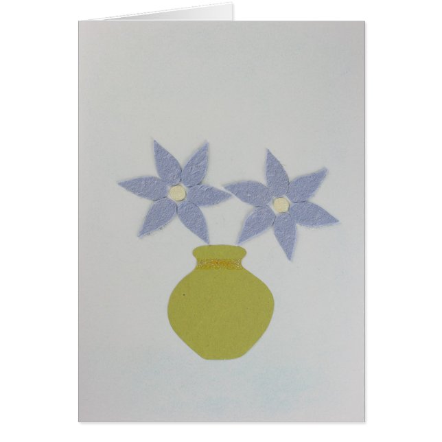 Personaliza el jarrón verde y dos flores azules (Frente)