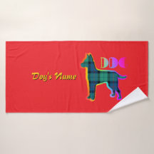 Personaliza el logotipo DOG Rainbow Red Plaid Dogg
