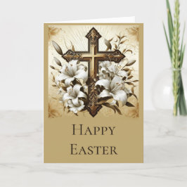 Personaliza esta tarjeta de Pascua con cruces y li