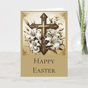 Personaliza esta tarjeta de Pascua con cruces y li