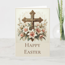 Personaliza esta tarjeta de Pascua con cruces y li