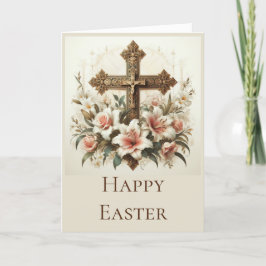 Personaliza esta tarjeta de Pascua con cruces y li