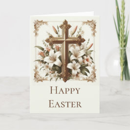 Personaliza esta tarjeta de Pascua con cruces y li