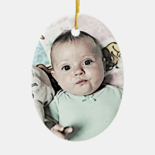 Personaliza este ornamento de bebé de 2 lados