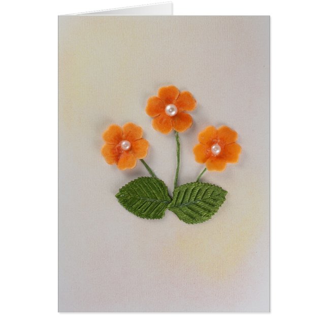 Personaliza flores Naranjas con perlas (Frente)