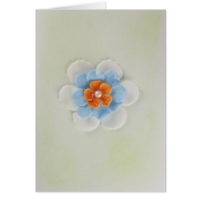 Personaliza hermosa flor blanca, azul, naranja (Frente)