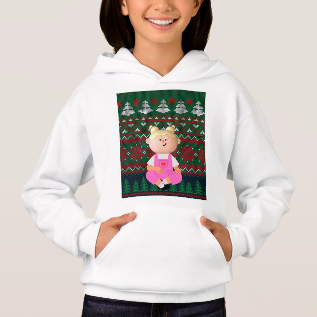 Personaliza Hoodie de Navidades de cabecera y nomb (Anverso)