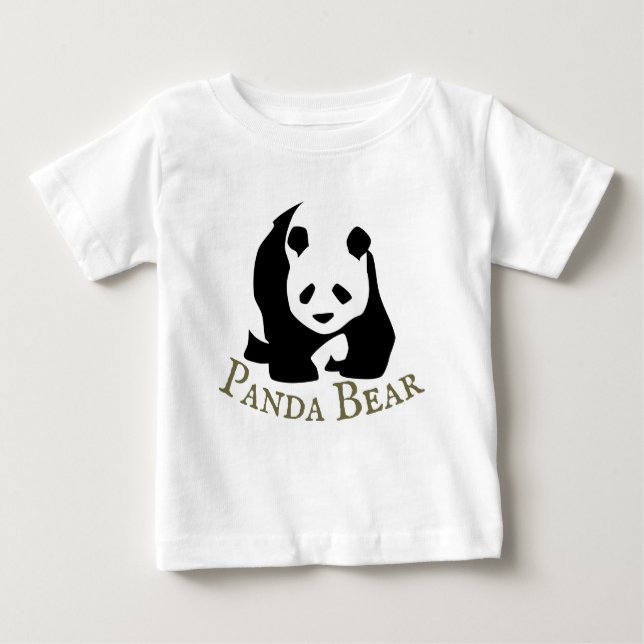 Personaliza la camiseta del bebé panda blanco negr (Anverso)