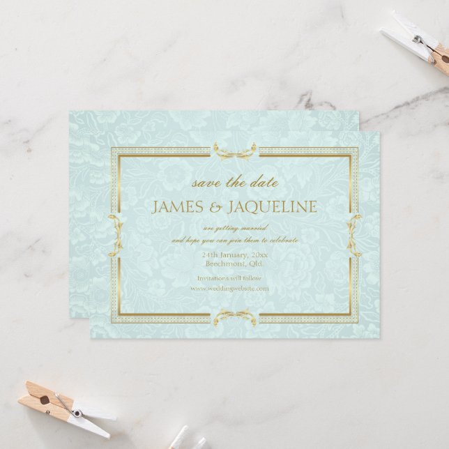 Personaliza la fecha de guardado de la boda acuare (Anverso/Reverso In Situ)